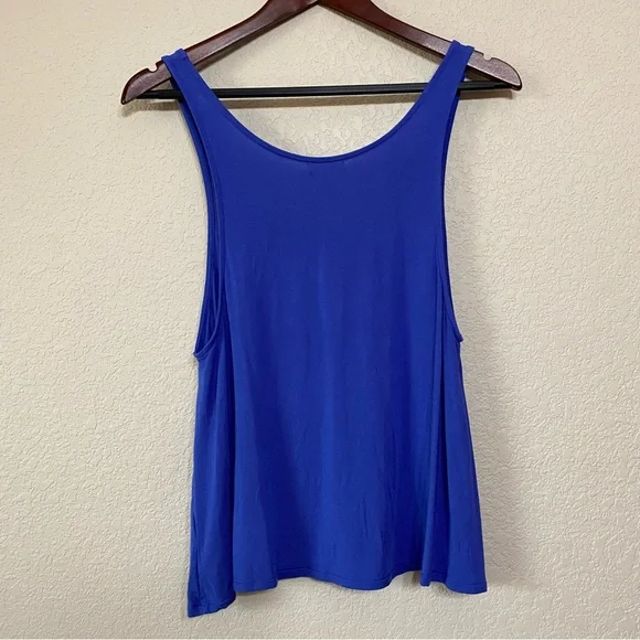 4/$24 PINK Victoria Secret Royal Blue Palm Tree Tank Size Medium - Picture 5 of 6